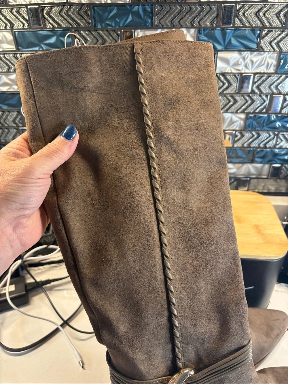 Universal Thread Dark Brown Suede Over-the-Knee Pointed Boots